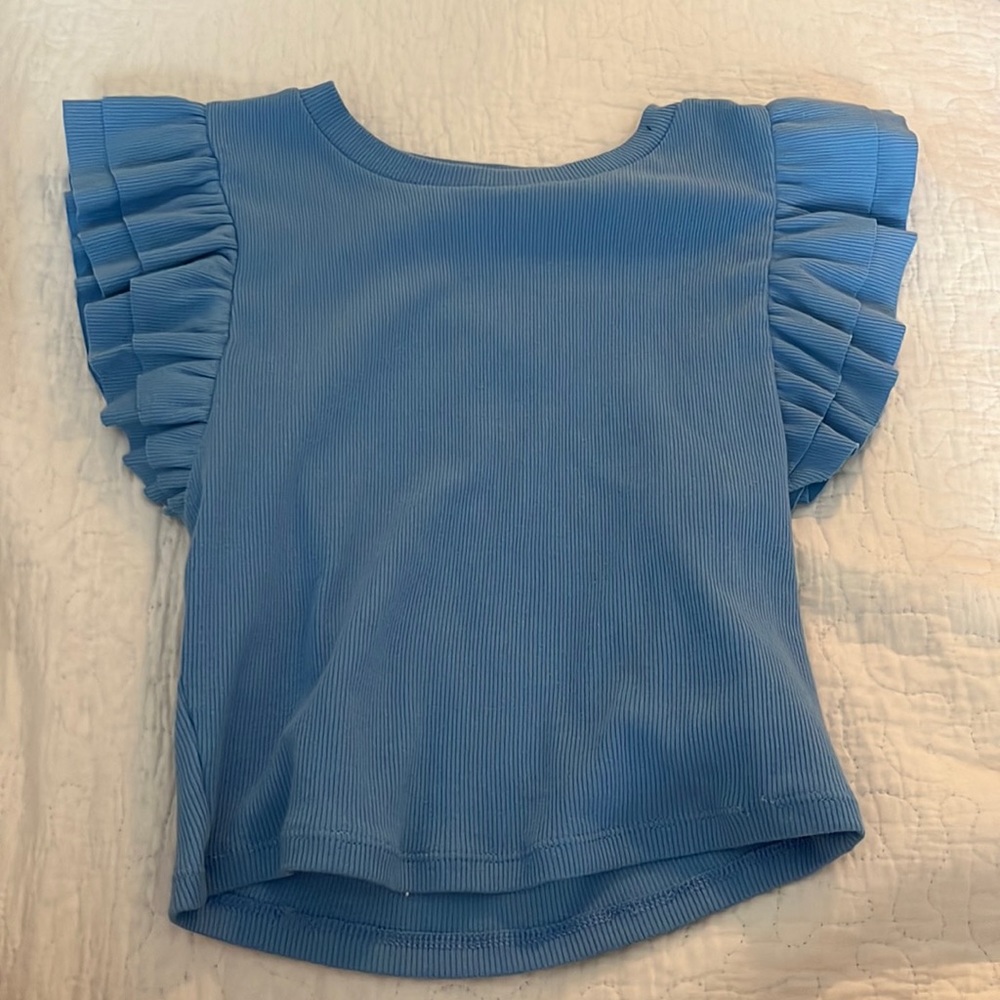 COPY - zara blue ruffle top